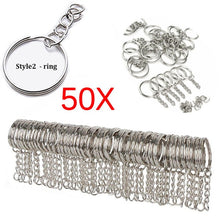 Load image into Gallery viewer, Silver Plated Metal Blank Keyring Keychain Split Ring Keyfob Key Holder Rings Women Men DIY Key Chains Accessories
